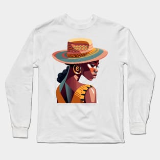 Black Woman Afrocentric Long Sleeve T-Shirt